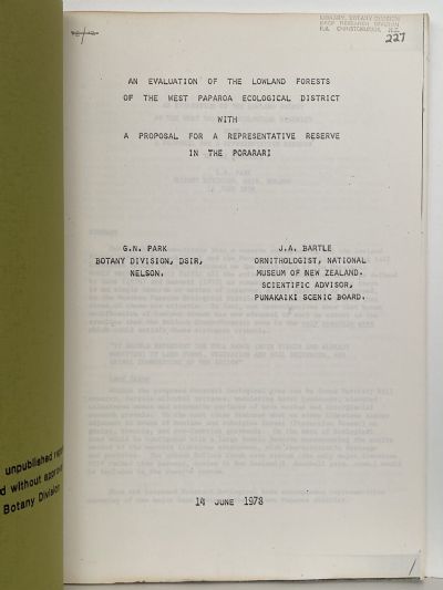 BOTANY DIVISION DSIR REPORT