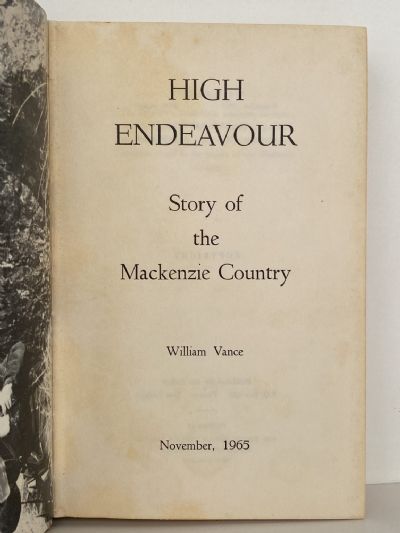 HIGH ENDEAVOUR: The Story of Mackenzie Country