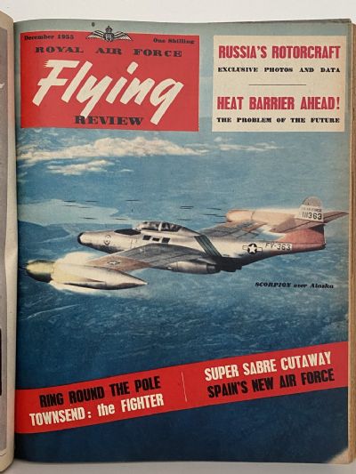 RAF FLYING REVIEW: Bound collection of 12x Royal Air Force magazines 1955 to 1956