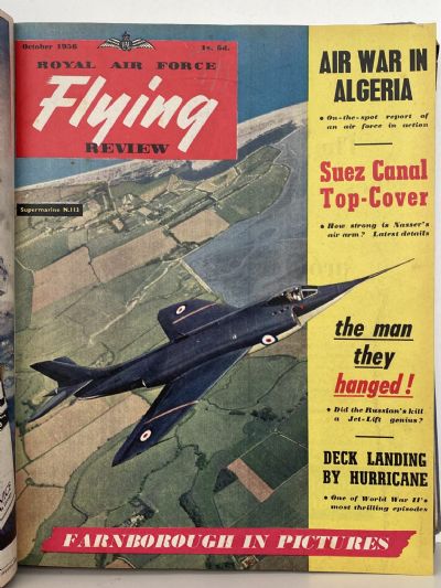 RAF FLYING REVIEW: Bound editions of 12x Royal Air Force magazines 1956 to 1957