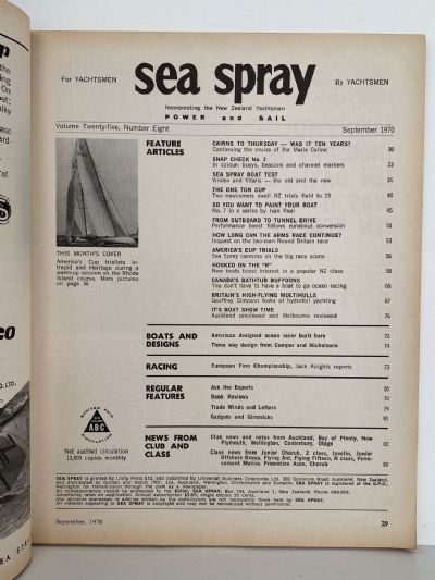 VINTAGE MAGAZINE: Sea Spray - September 1970 - Vol. 25, No. 8