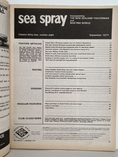 VINTAGE MAGAZINE: Sea Spray - September 1977 - Vol. 32, No. 8