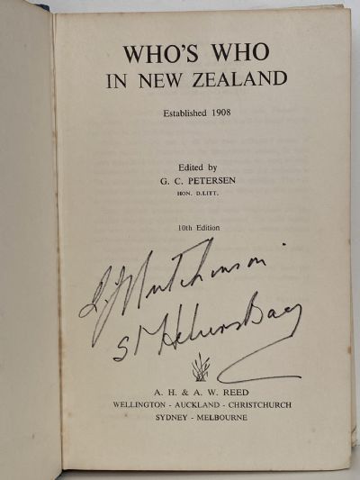 WHO'S WHO IN NEW ZEALAND: 10th edition 1971