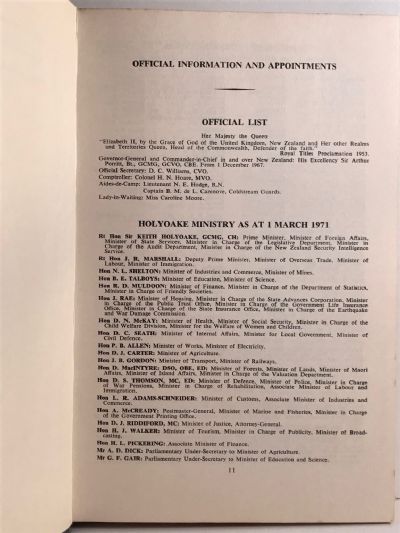 WHO'S WHO IN NEW ZEALAND: 10th edition 1971