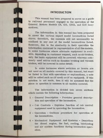 DIESEL-ELECTRIC LOCOMOTIVE OPERATING MANUAL: For Models G8, G12, GR12, G16