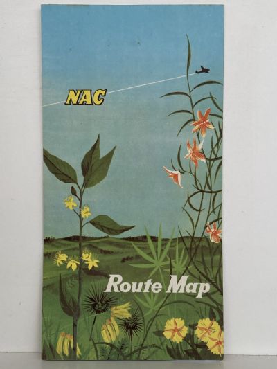 VINTAGE TRAVEL MAP: NAC Airways Route Map 1960s