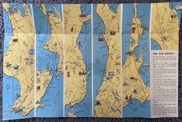 VINTAGE TRAVEL MAP: NAC Airways Route Map 1940s