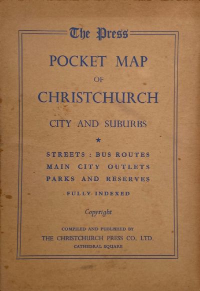 POCKET MAP OF CHRISTCHURCH: City and Suburbs