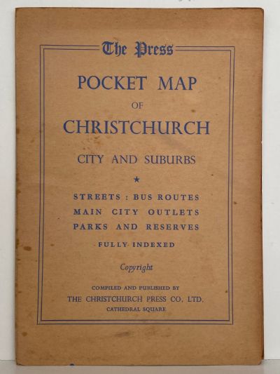 POCKET MAP OF CHRISTCHURCH: City and Suburbs