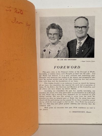 WAIHI BOROUGH COUNCIL DIAMOND JUBILEE 1902-1962