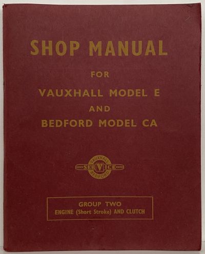 VAUXHALL SHOP MANUAL: Models E and Bedford CA 1952 (6 book set)