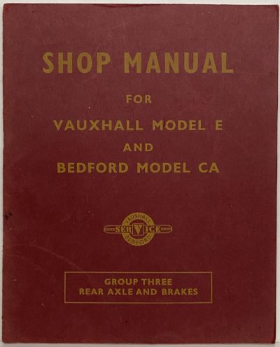 VAUXHALL SHOP MANUAL: Models E and Bedford CA 1952 (6 book set)