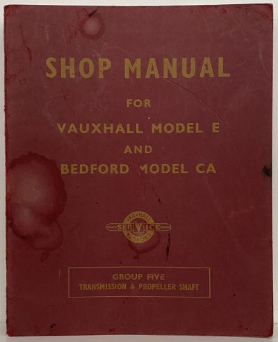VAUXHALL SHOP MANUAL: Models E and Bedford CA 1952 (6 book set)