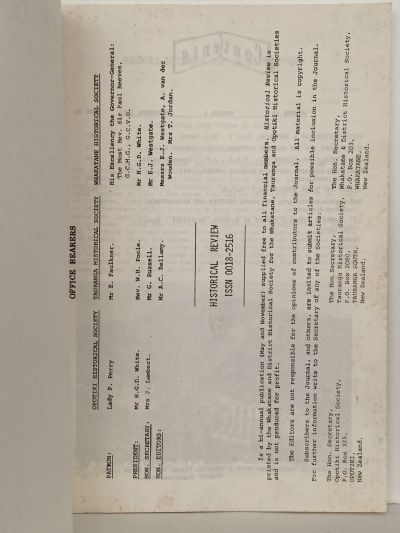 HISTORICAL REVIEW: Bay of Plenty Journal of History - Vol. 35, No. 2 - Nov 1987