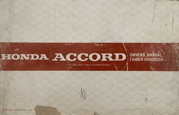 HONDA ACCORD Owner's Manual 1980s