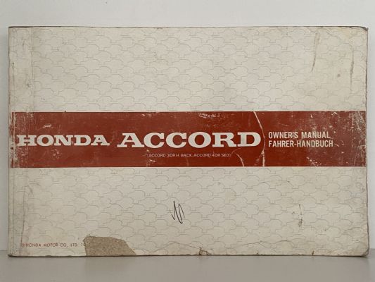HONDA ACCORD Owner's Manual 1980s
