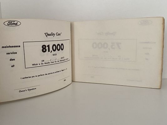 FORD ESCORT: Owner Service Schedule Handbook 1975