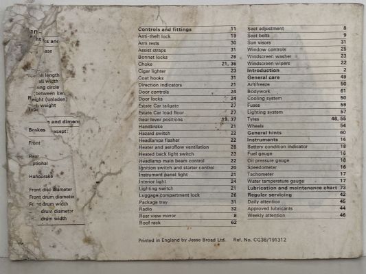 FORD ESCORT: Owner Handbook 1974