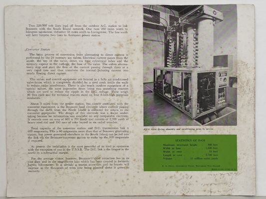 BENMORE / WAITAKI / AVIEMORE POWER PROJECTS: Information Flyers 1960s / 70s