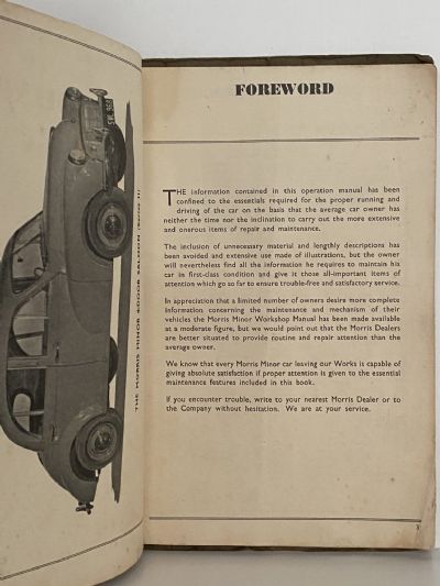 THE MORRIS MINOR (Series II) Operational Manual - First Edition