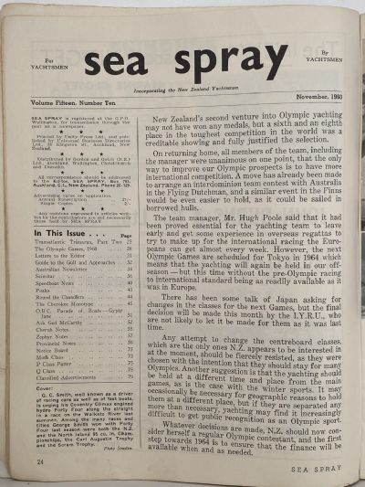 VINTAGE MAGAZINE: Sea Spray Motor and Sail - November 1960