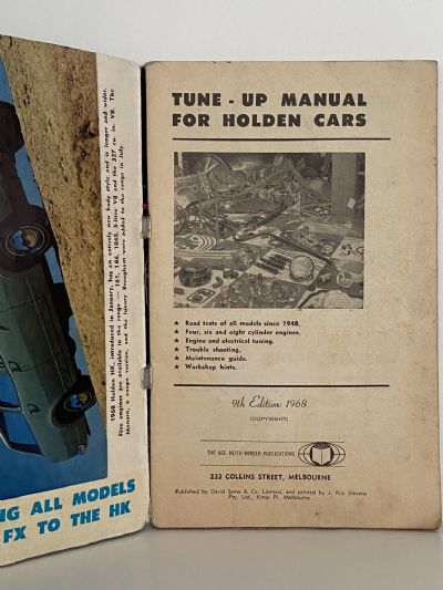 TUNE-UP MANUAL FOR HOLDEN 9th edition