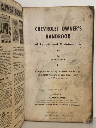 THE CHEVROLET OWNER'S HANDBOOK of Repair and Maintenance 1929 to 1955