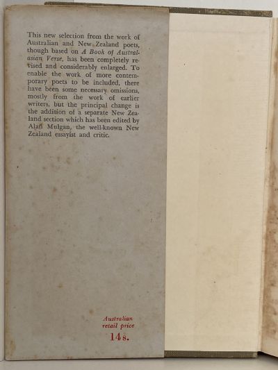 A BOOK OF AUSTRALIAN AND NEW ZEALAND VERSE