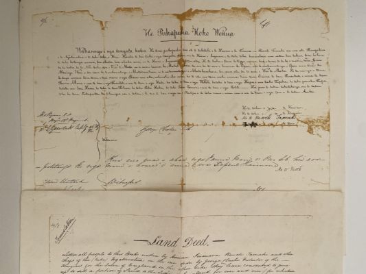 HE PUKAPUKA HOKO WENUA - Original Land Deed for the site of the city of Auckland - 29 July 1841