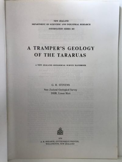 A TRAMPER'S GEOLOGY OF THE TARARUAS