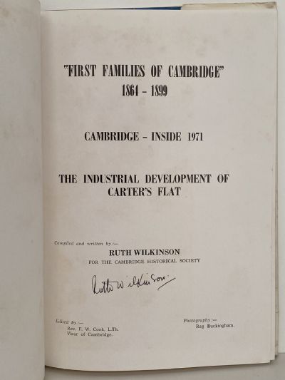 FIRST FAMILIES OF CAMBRIDGE 1864-1899