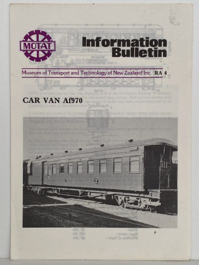 CAR VAN AF970: Motat Information Bulletin RA4