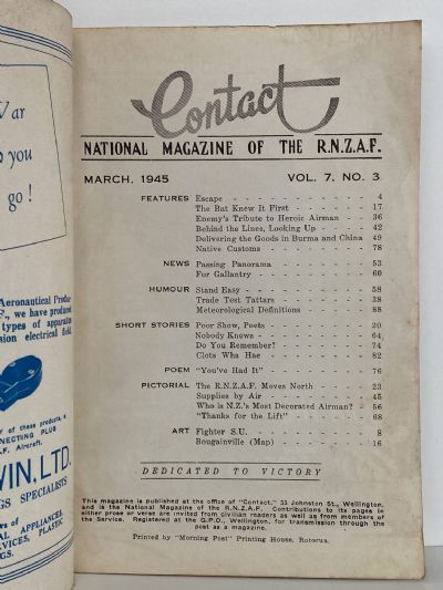 CONTACT: The National Magazine of the RNZAF - Vol. 7, No. 3 - March 1945