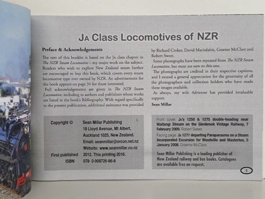JA CLASS LOCOMOTIVES OF NZR