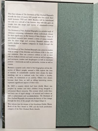 THE DICTIONARY OF NEW ZEALAND BIOGRAPHY: Volumes One and Two