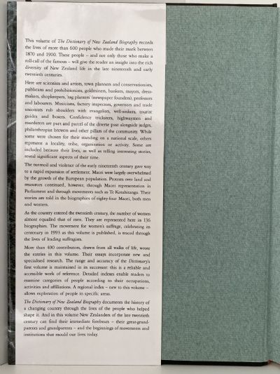 THE DICTIONARY OF NEW ZEALAND BIOGRAPHY: Volumes One and Two