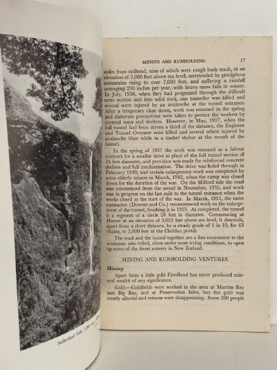 FIORDLAND NATIONAL PARK: Handbook 1961
