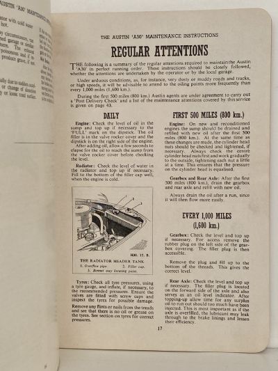 AUSTIN A30 SEVEN: Running and Maintenance Instructions