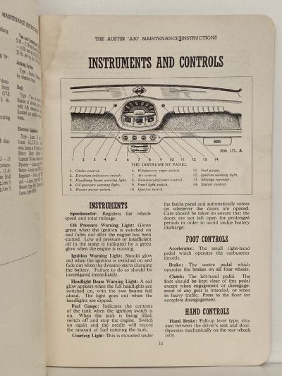 AUSTIN A30 SEVEN: Running and Maintenance Instructions