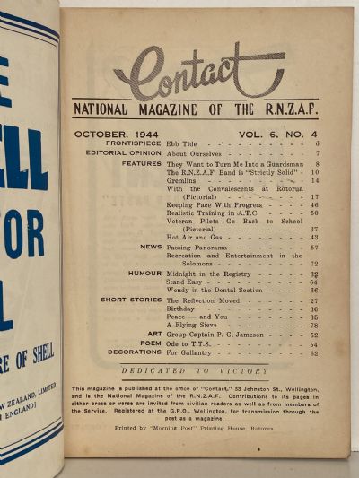 CONTACT: The National Magazine of the RNZAF - Vol. 6, No. 4 - October 1944