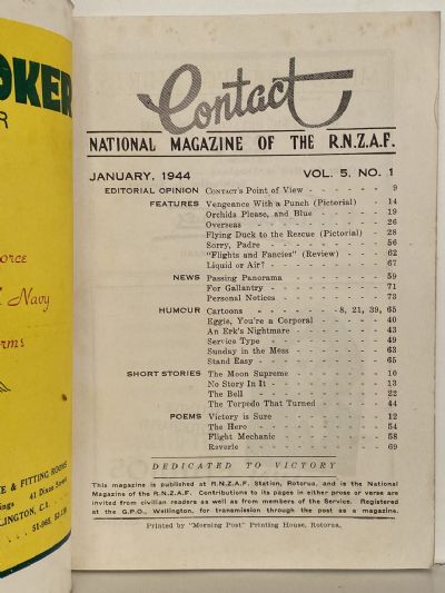 CONTACT: The National Magazine of the RNZAF - Vol. 5, No. 1 - January 1944