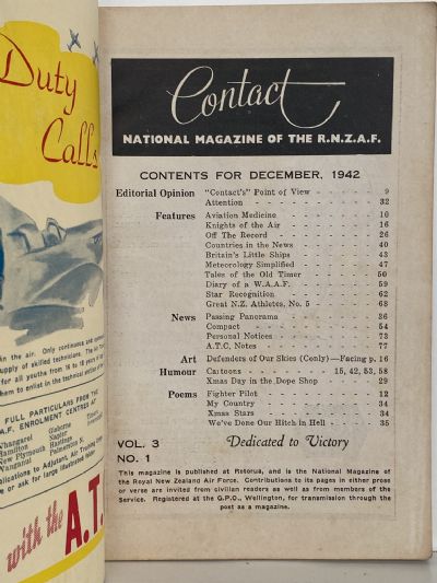 CONTACT: The National Magazine of the RNZAF - Vol. 3, No. 1 - December 1942