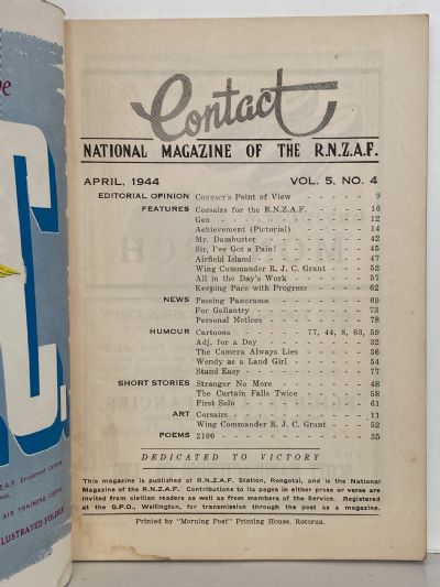CONTACT: The National Magazine of the RNZAF - Vol. 5, No. 4 - April 1944