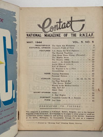 CONTACT: The National Magazine of the RNZAF - Vol. 5, No. 5 - May 1944