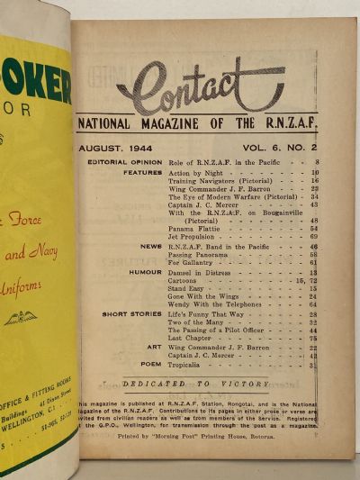 CONTACT: The National Magazine of the RNZAF - Vol. 6, No. 2 - August 1944