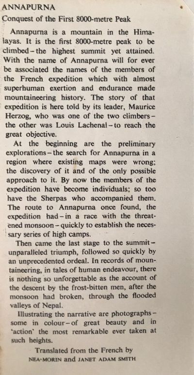 ANNAPURNA: The First 8,000 Metre Peak (26,493 Feet)
