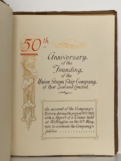 UNION STEAMSHIP COMPANY of New Zealand 1875 - 1925