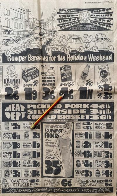 VINTAGE NEWSPAPER ADVERT: Four Square Stores, Christchurch 1966