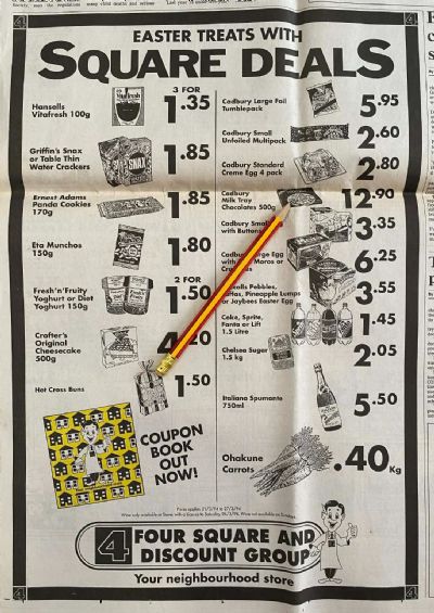 VINTAGE NEWSPAPER ADVERT: Four Square Stores 1994
