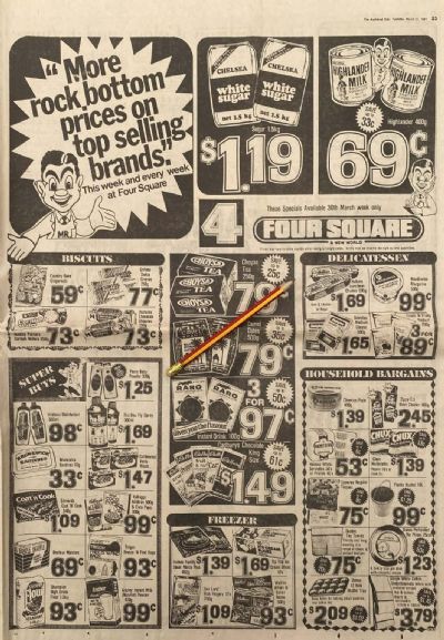 VINTAGE NEWSPAPER ADVERT: Four Square Stores 1981